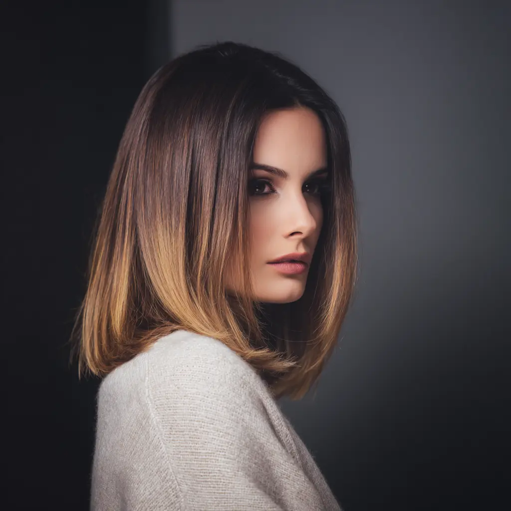 effilé dégradé coupe mi long