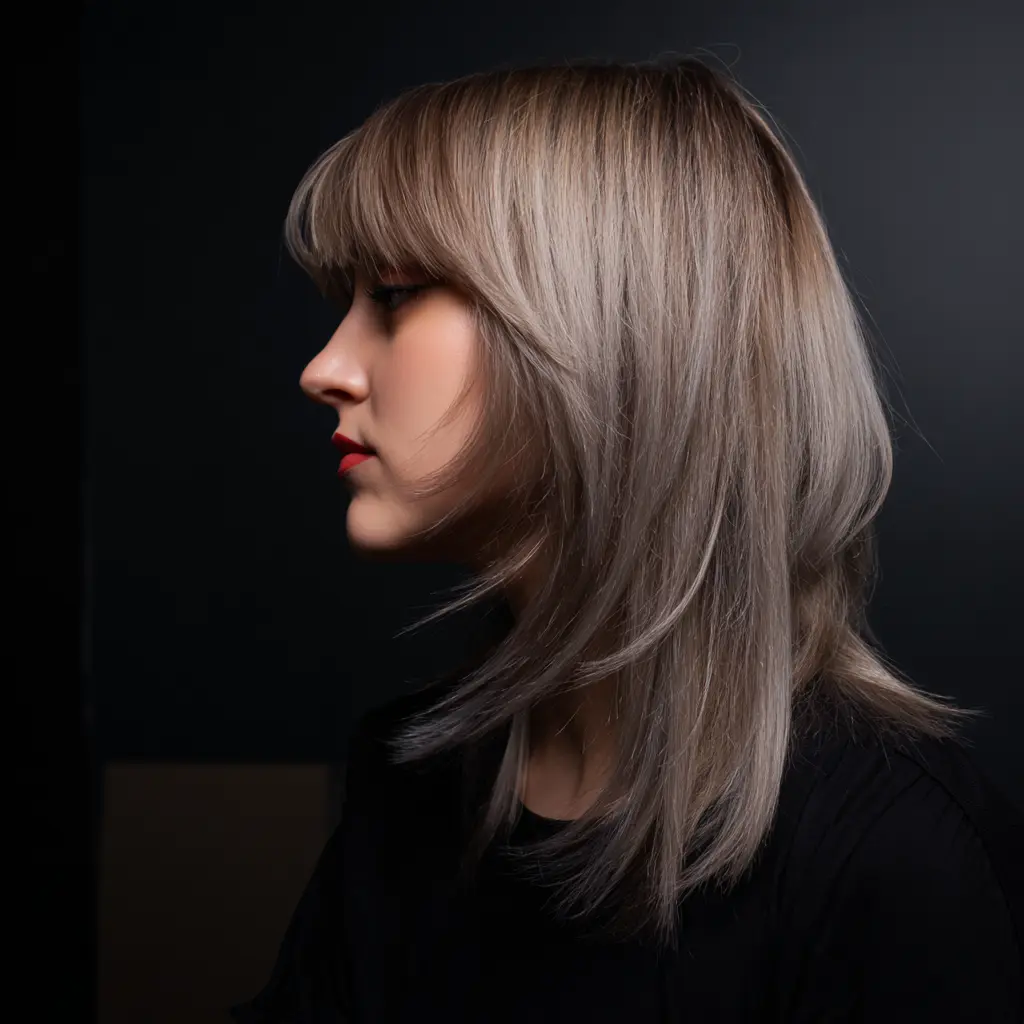 effilé dégradé coupe mi long