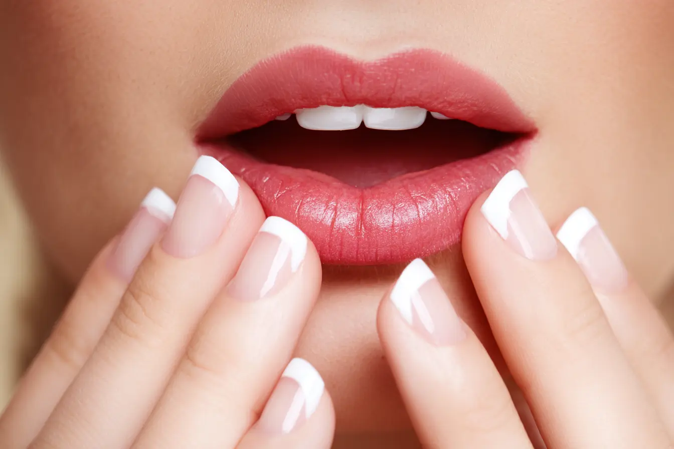 Bouche avec french manicure