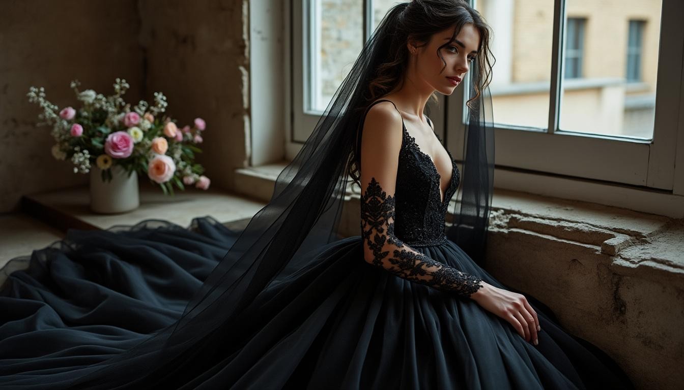 découvrez notre sélection élégante de robes de mariée noires, parfaites pour un mariage original et raffiné. styles uniques, tissus luxueux et conseils pour trouver la robe noire idéale pour votre grand jour.
